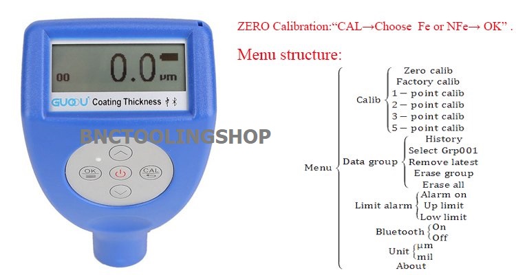 เครื่องวัดความหนาสี,วัดความหนาผิวเคลือบ รถยนต์วัดความหนามากถึง 1500um,GTS8102 bi-function all-in-one coating thickness gauge.