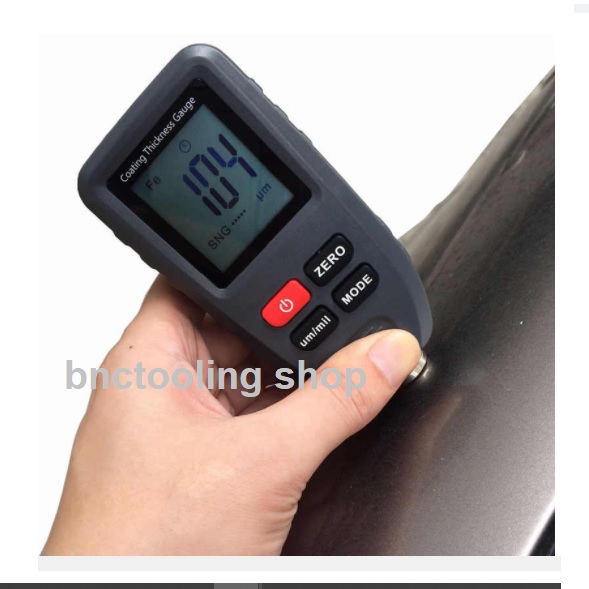 เครื่องวัดความหนาผิวเคลือบ เครื่องวัดความหนาสี, TC-100 Thickness Gauge Paint Coating Digital Car Paint Thickness Meter Black/White.