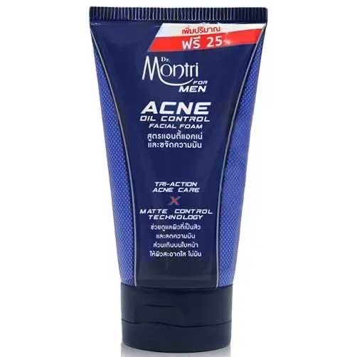 Dr.Montri For Men Acne Oil Control Facial Foam 125 G. โฟมล้างหน้าสำหรับผู้ชาย ด๊อกเตอร์มนตรี แอคเน่ ออยล์ คอนโทรล เฟเชียล โฟม ขนาด 125 กรัม สูตรแอนตี้แอคเน่และขจัดความมัน