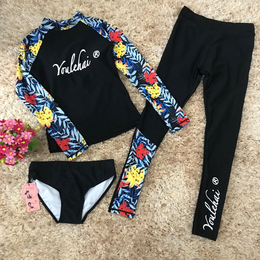 ชุดว่ายน้ำแบบสปอร์ต ชุดว่ายน้ำแขนยาวขายาว สีดำ ส่งฟรี ems