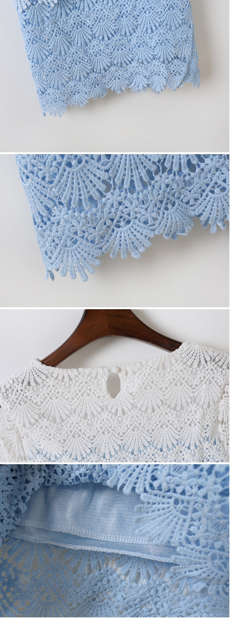 เสื้อผ้าถักโ่ครเชต์ไล่สี มี 2 สีค่ะ ส่งฟรี ems