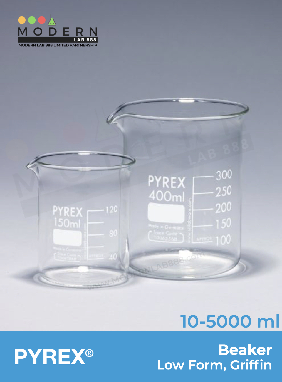 บีกเกอร์ทรงเตี้ย / Beaker, Low Form, Griffin, PYREX