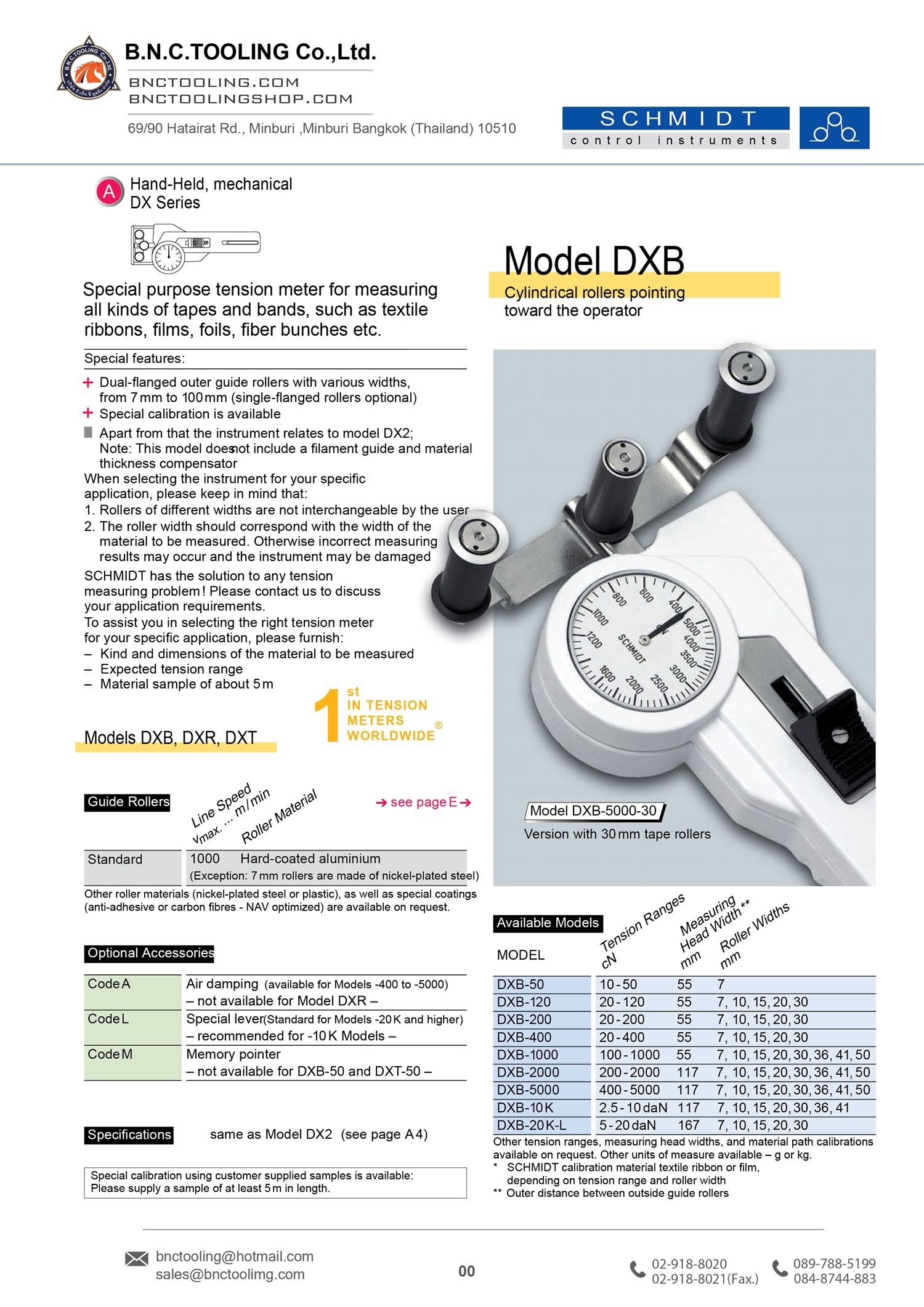 SCHMIDT,Special purpose tension meter for measuring all kinds,DXB