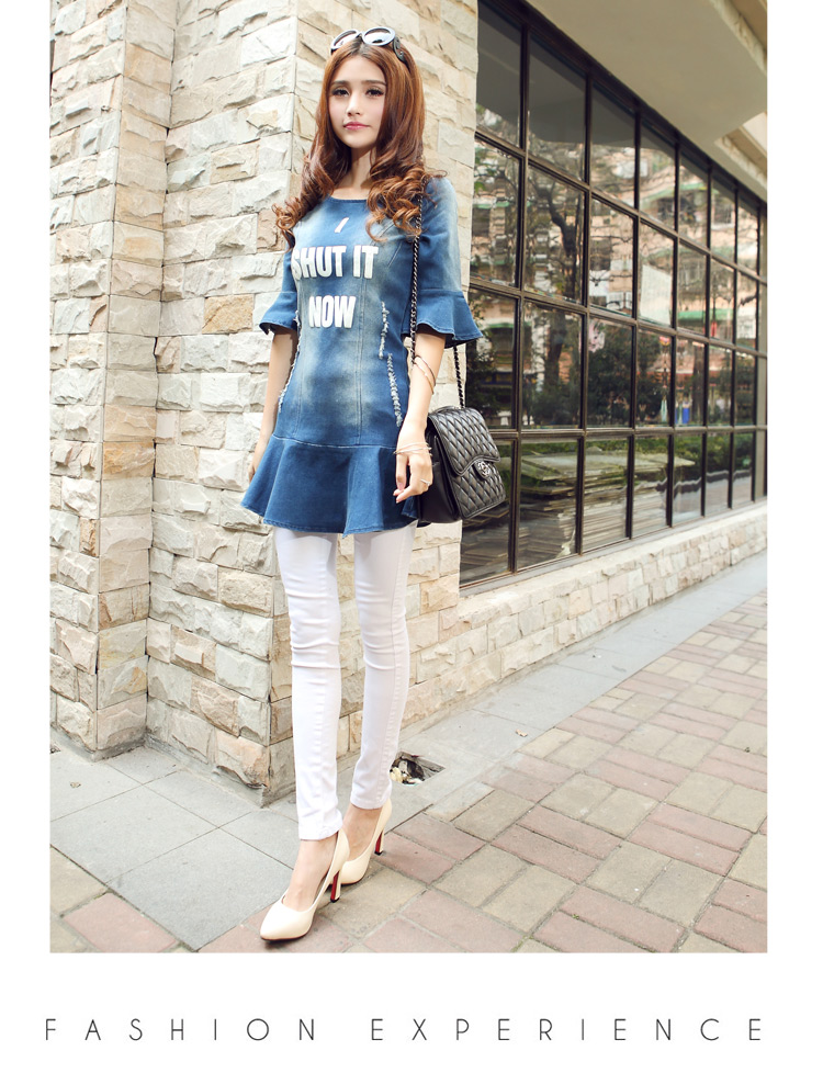 เสื้อตัวยาว หรือมินิเดรส ผ้ายีนส์ ส่งฟรี ems