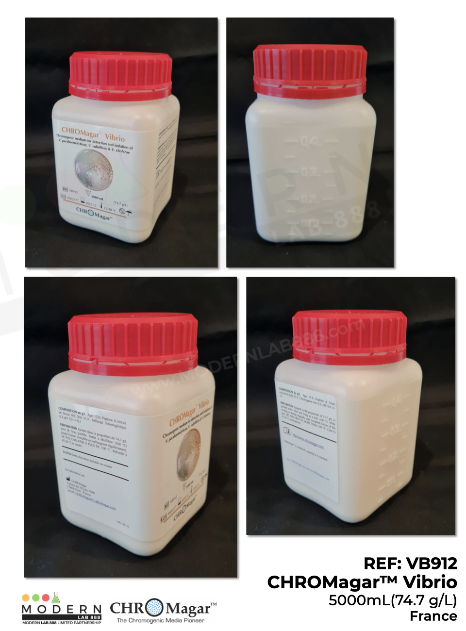 CHROMagar™ Vibrio, 5000mL (373.5 กรัม) 74.7g/L