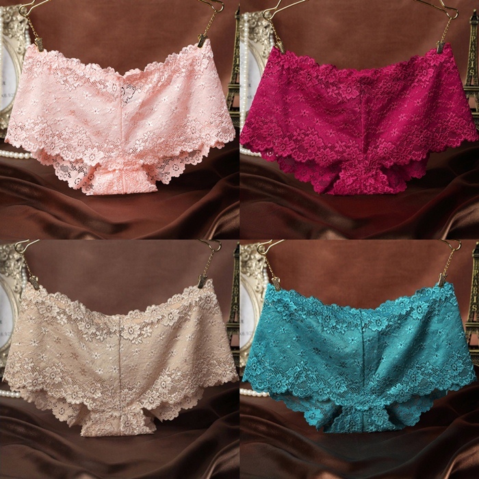 NA074-B กางเกงในลูกไม้เซ็กซี่ กางเกงในผ้าลูกไม้เนื้อนิ่มๆลายสวยๆให้ความรู้สึกที่เรียบหรู กางเกงในลูกไม้เต็มตัวทรงตรงแบบบ็อกเซอร์ตามรูปเลยค่ะ