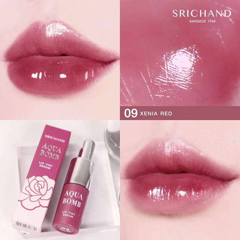 Srichand Aqua Bomb Lip Tint Serum 2g. #09 Xenia Red ศรีจันทร์ ลิปทินท์เซรั่ม อควา บอมบ์ ลิปทินท์ เซรั่ม 2 กรัม สี 09 Xenia Red