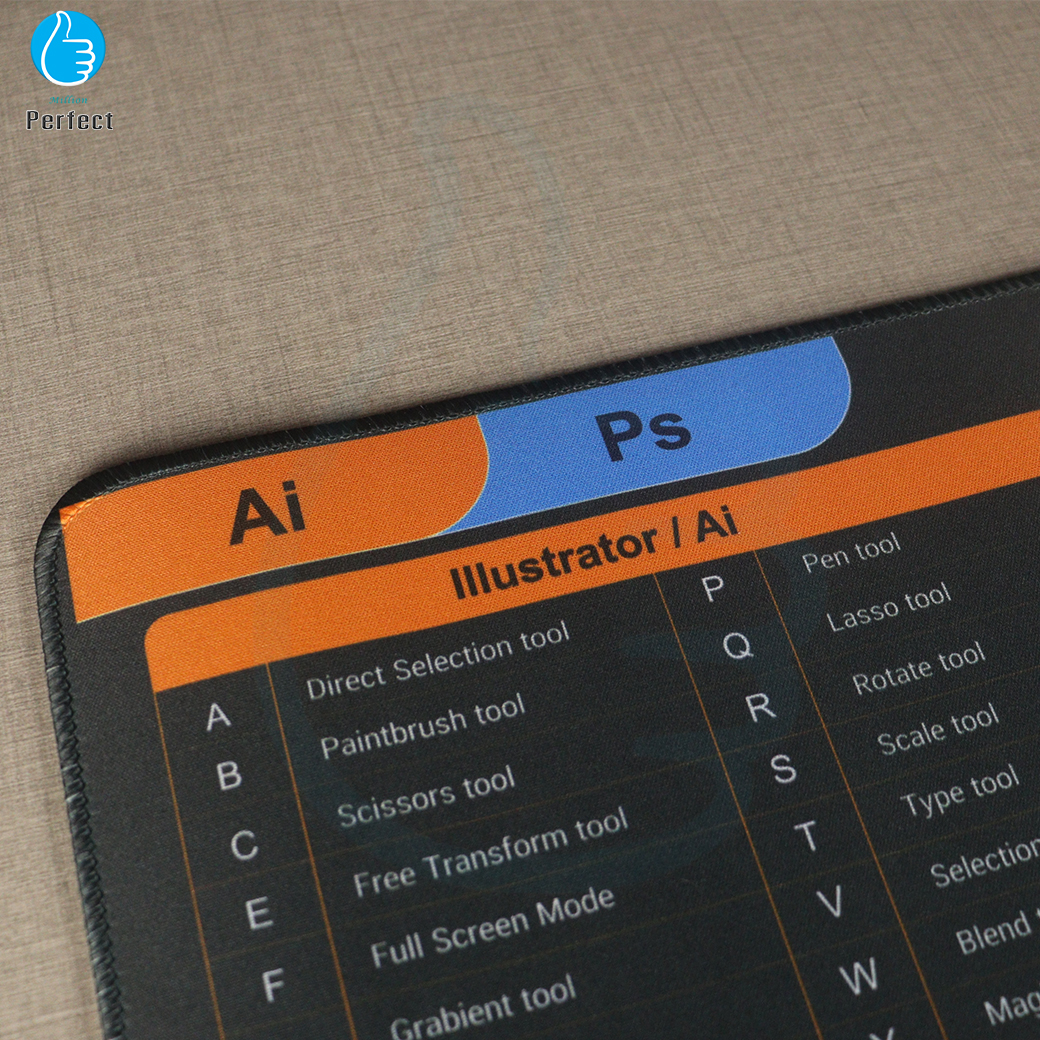 แผ่นรองเมาส์ ขนาด 30 X 80 Cm. รุ่น M3081 แผ่นรองเมาส์ขนาดใหญ่ Mouse Pad แผ่นรองเมาส์ Shortcut Keys สกรีนคีย์ลัด โปรแกรม Ai Ps