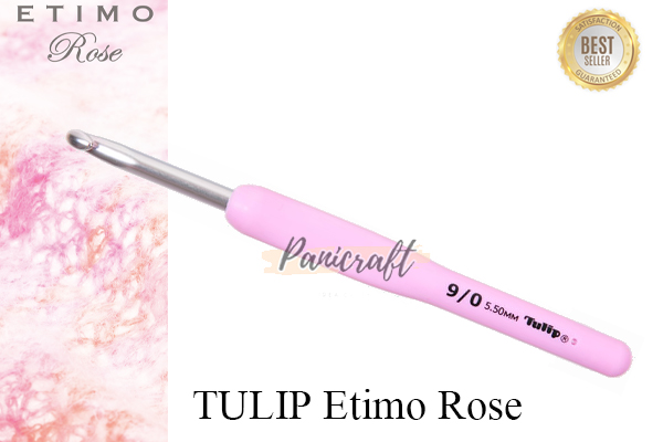 เข็มโครเชต์Tulip Etimo Roseด้ามสีชมพูด้ามทำจากยางนุ่มมือสีหวานเนื้อเข็มทำจากอลูมิเนียมสินค้าขายดี