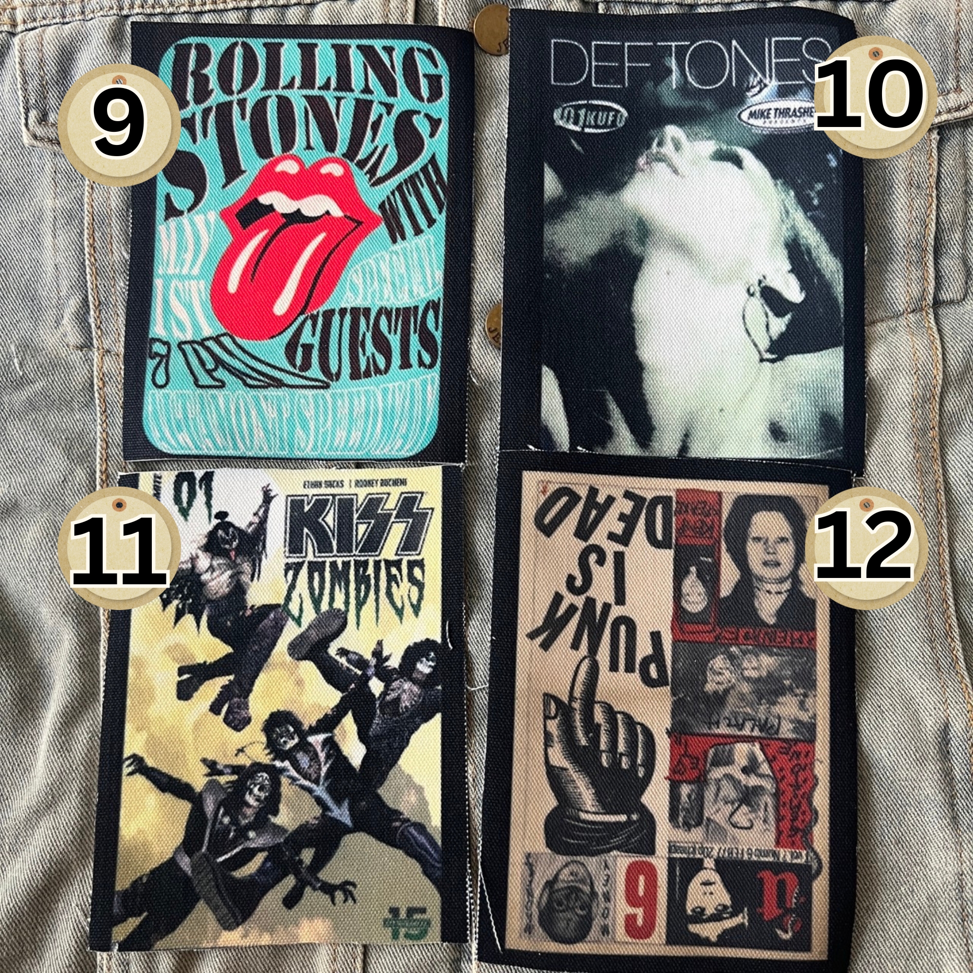 ตัวรีดติดเสื้อ วงดนตรี ร็อค วินเทจ พังค์ ผ้าแคนวาสพิมพ์ลาย ตกแต่งเสื้อผ้า Canvas Iron on Patch