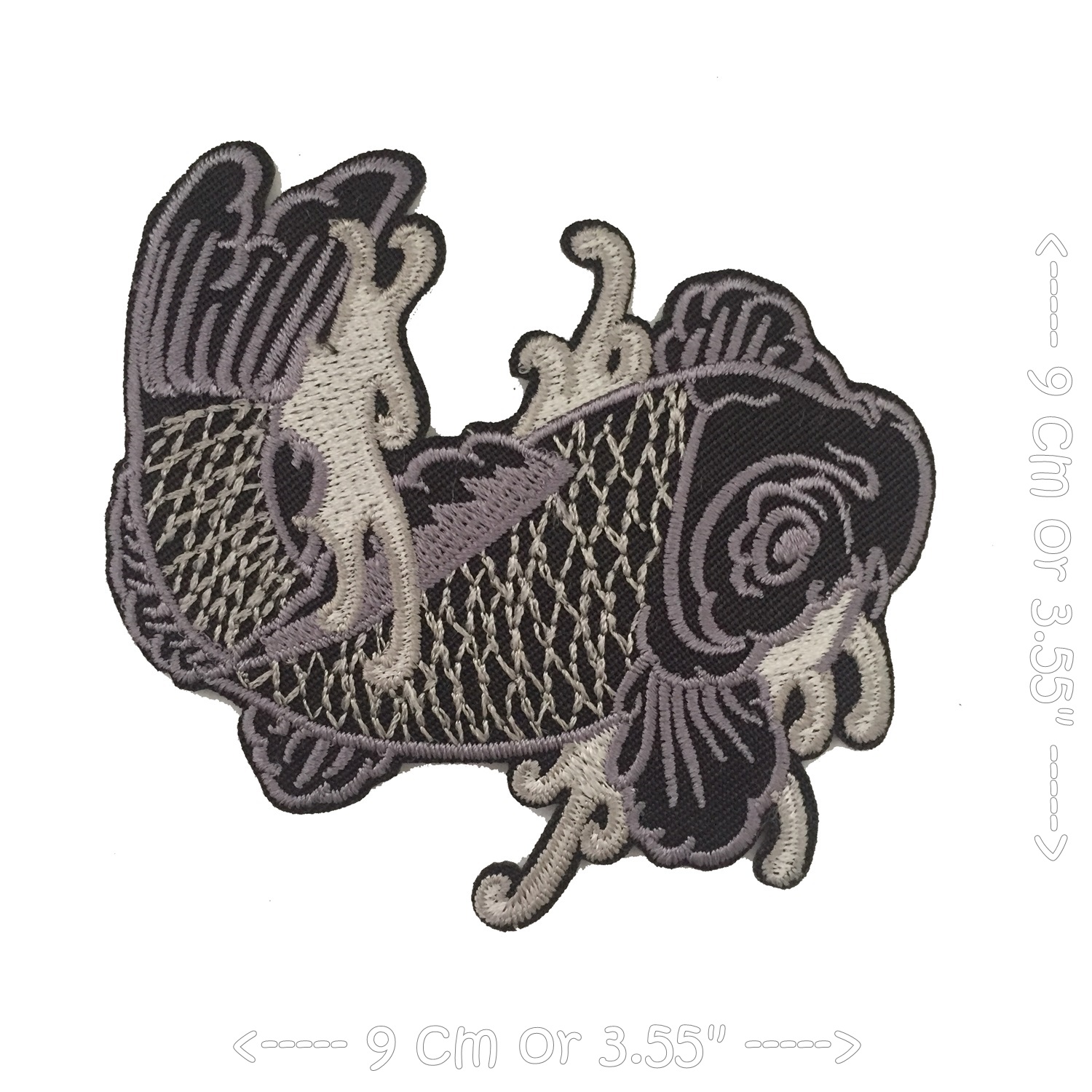 ปลาคาร์ฟ คู่ซ้ายขวา เซท 2 ชิ้น ตัวรีดติดเสื้อ อาร์มรีด อาร์มปัก ตกแต่งเสื้อผ้า หมวก กระเป๋า แจ๊คเก็ตยีนส์ Cute Creature Embroidered Iron on Patch