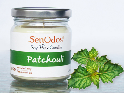 SenOdos เทียนหอม อโรม่า Patchouli Scented Soy Candle Aroma 190g. (กลิ่นแพทชูลี่แท้)
