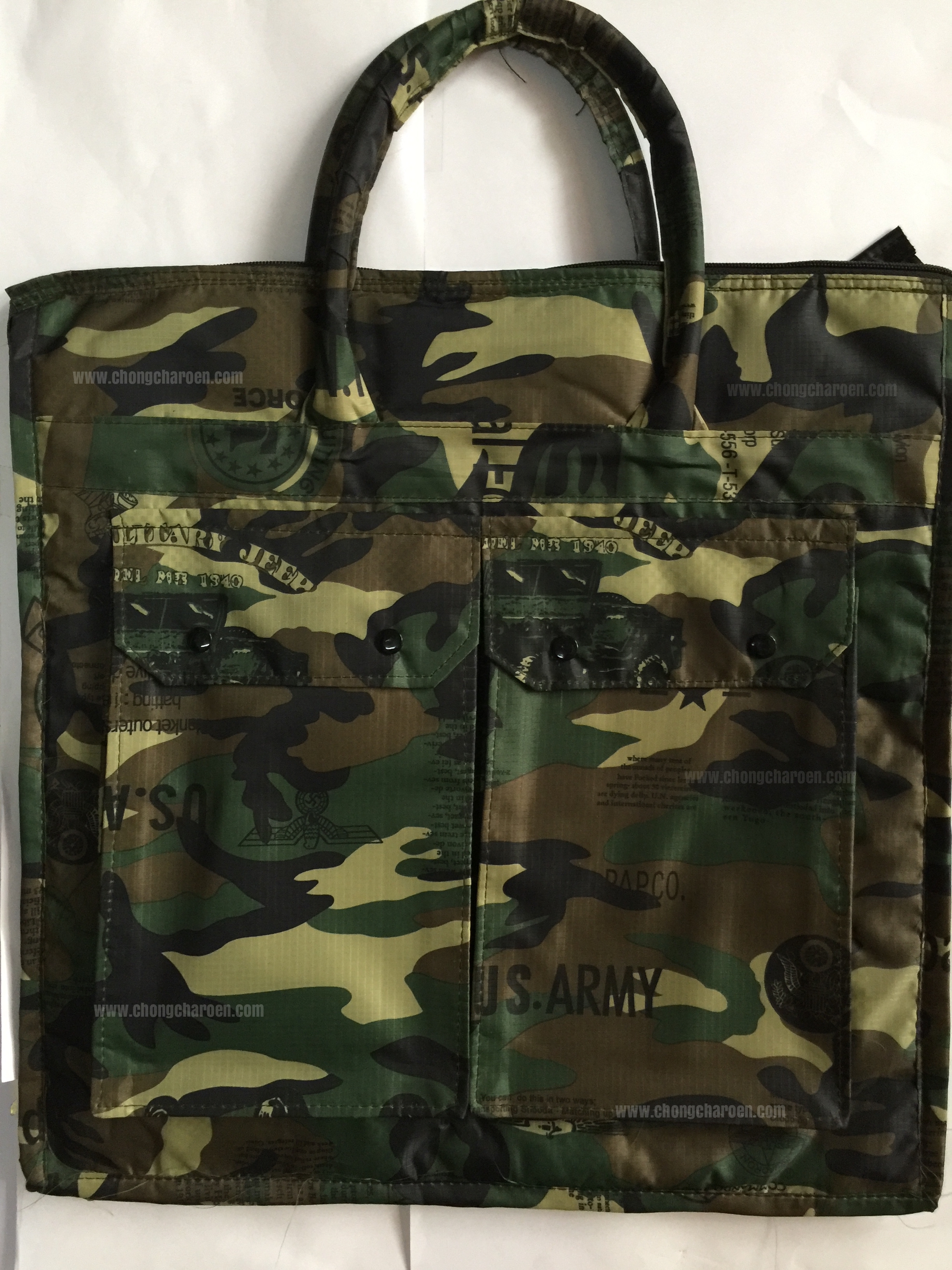 กระเป๋าซิปรอบ กระเป๋าทหาร ขนาดใหญ่ (18x18 นิ้ว)