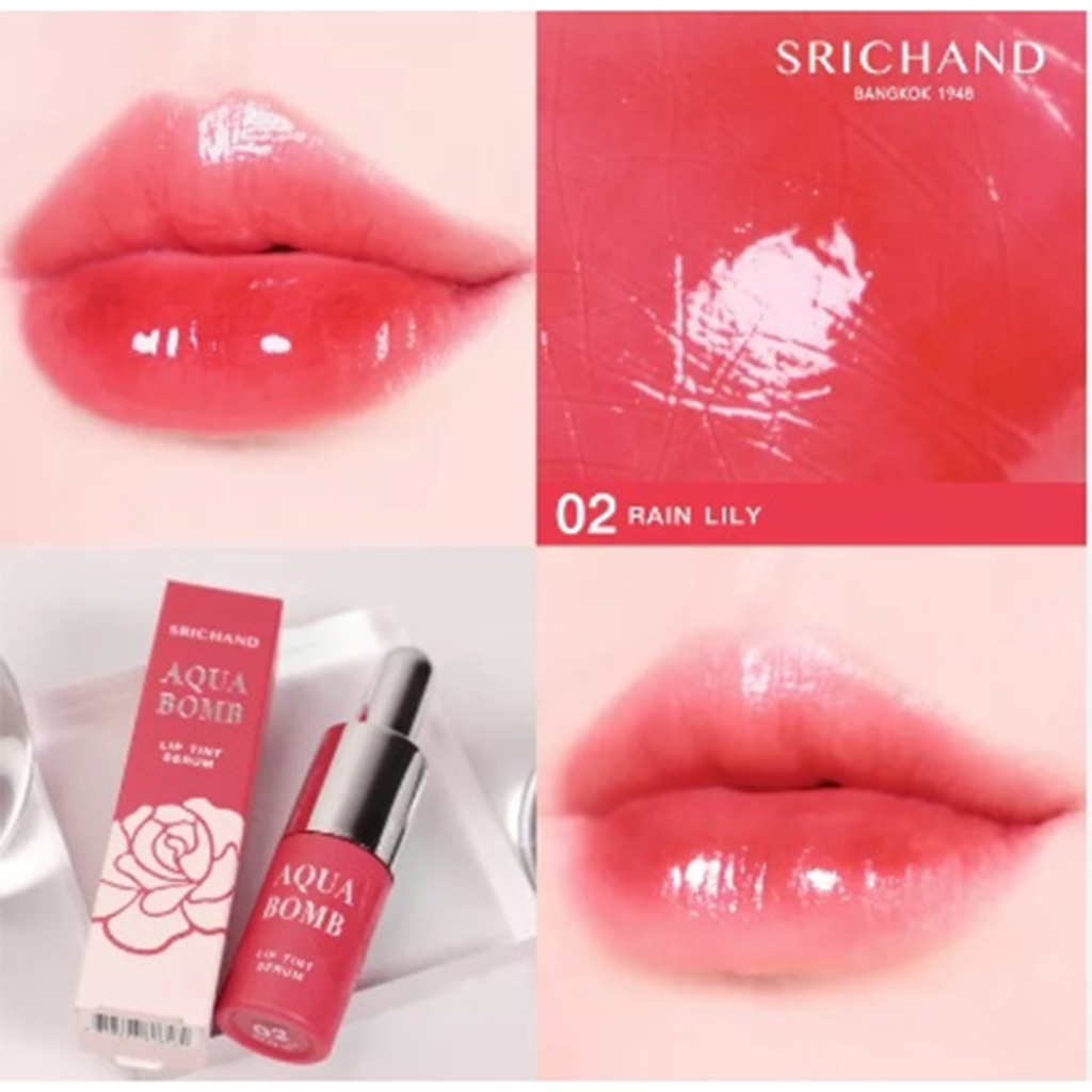 Srichand Aqua Bomb Lip Tint Serum 2g. #02 Rain Lily ศรีจันทร์ ลิปทินท์เซรั่ม อควา บอมบ์ ลิปทินท์ เซรั่ม 2 กรัม สี 02 Rain Lily