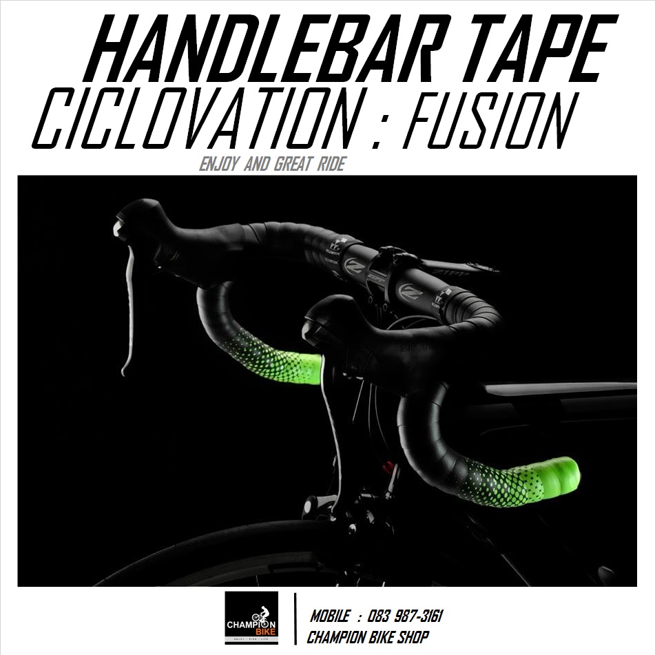 ผ้าพันแฮนด์เสือหมอบ CICLOVATION : FUSION SERIES HANDLEBAR TAPE สีดำด้าน-เขียว