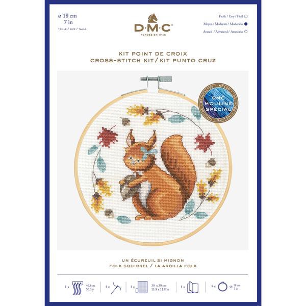 DMC ชุดปักครอสติส Folk Squirrel BK1926 พร้อมอุปกรณ์ครบ