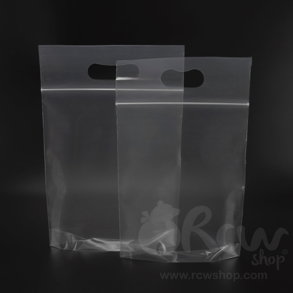 ถุงซิปล็อคมีหูหิ้วได้ (ซิปเจาะ) PE 1กิโลกรัม