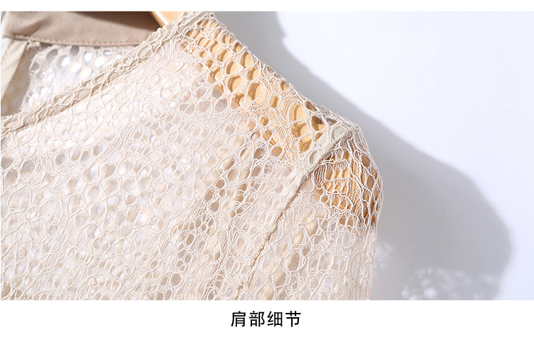 ชุดเดรสผ้าลูกไม้สีครีม ส่งฟรี ems