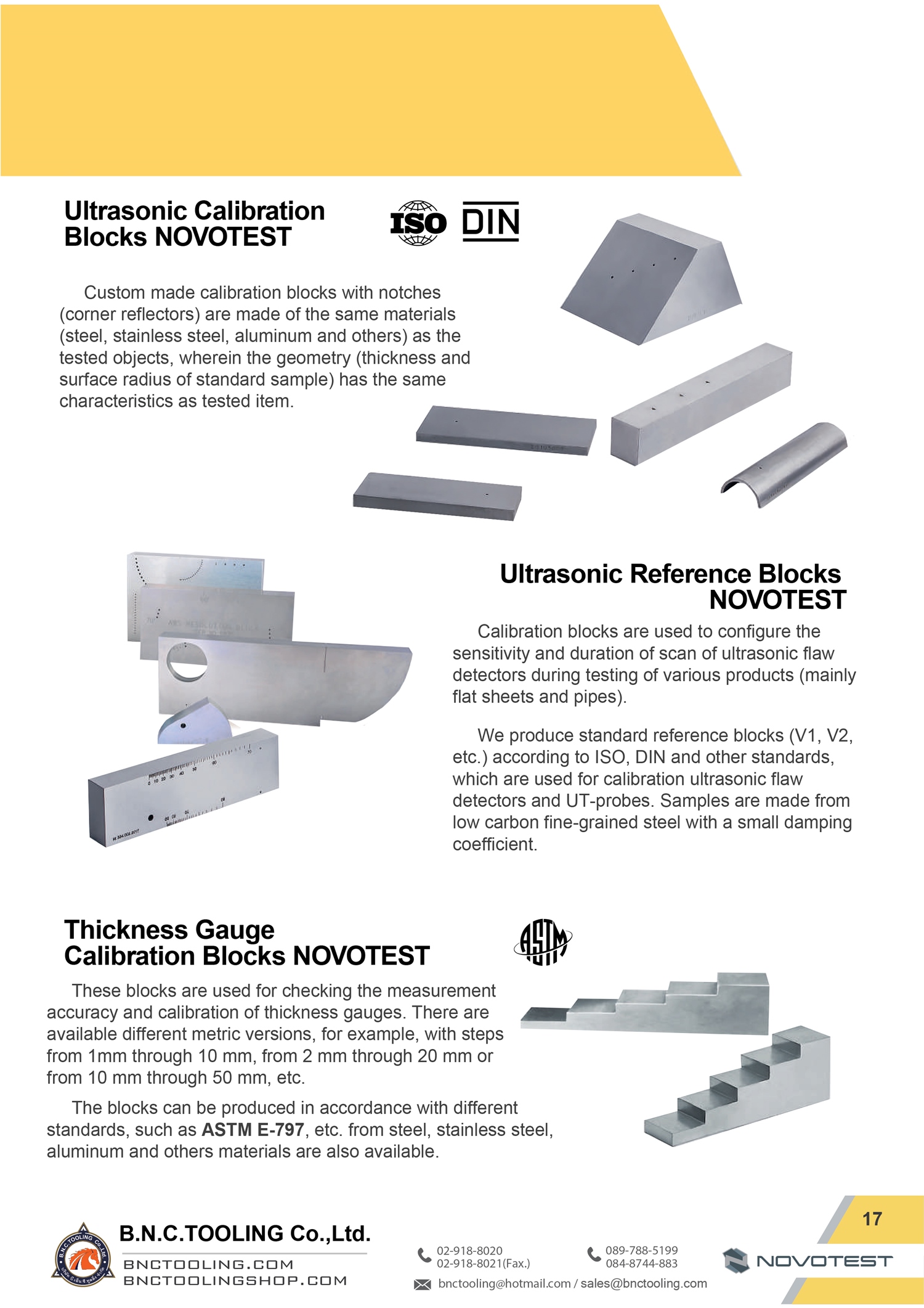 NOVOTEST,Thickness Gauge Calibration Blocks NOVOTEST,Thickness