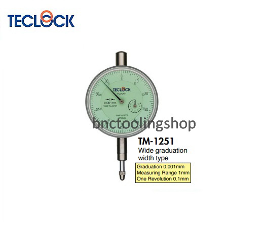 ไดอัลเกจความละเอียด 0.001มิล-Dial Indicator Graduation 0.001mm,TECLOCK,TM-1251