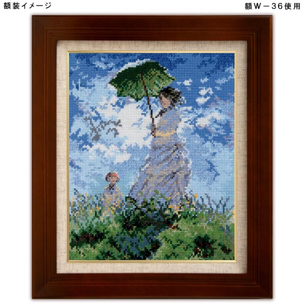 ชุดปักครอสติช Olimpus ART GALLERY ผลิตโดย Monet ผู้หญิงที่ถือร่มกันแดด