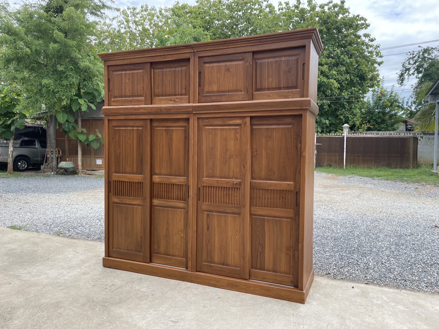 ตู้เสื้อผ้าประกบ ต่อท่อนบน สูง 2.4 ม.