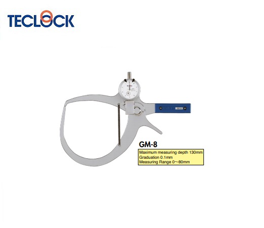 ไดอัลคาลิปเปอร์เกจวัดนอก ขนาด 0-90มิล,External Dial Caliper Gauges Range 0-90mm,TECLOCK,GM-8