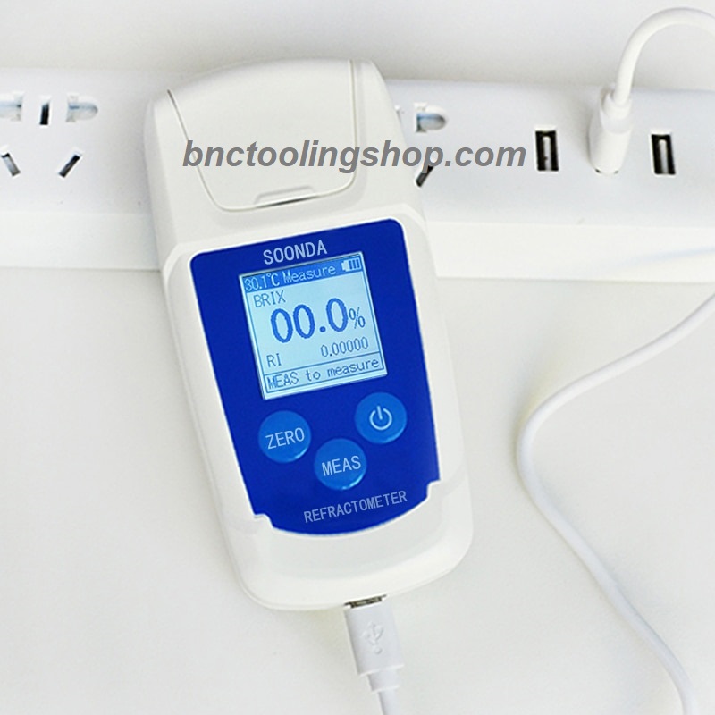 0-55% Rechargeable Digital Refractometer Brix Meter Saccharimeter Densimeter for Fruit Juice Drinks Beverage Sugar Meter Tester