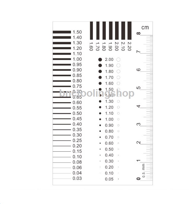 แผ่นใสมาตรฐานสำหรับตรวจสอบชิ้นงาน,Dot Gauge,แผ่นฟิลม์วัดขนาดชิ้นงาน,Point Line Gauge Film, DG103