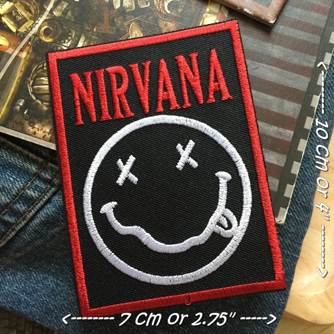 Nirvana วงดนตรี ร็อค เฮฟวี่เมทัล พังค์ ตัวรีดแบบปัก อาร์มปัก ตัวรีดติดเสื้อ ตัวรีด ติดกระเป๋า ติดหมวก ติดแจ๊คเก็ต Rock Iron on Embroidered Patch