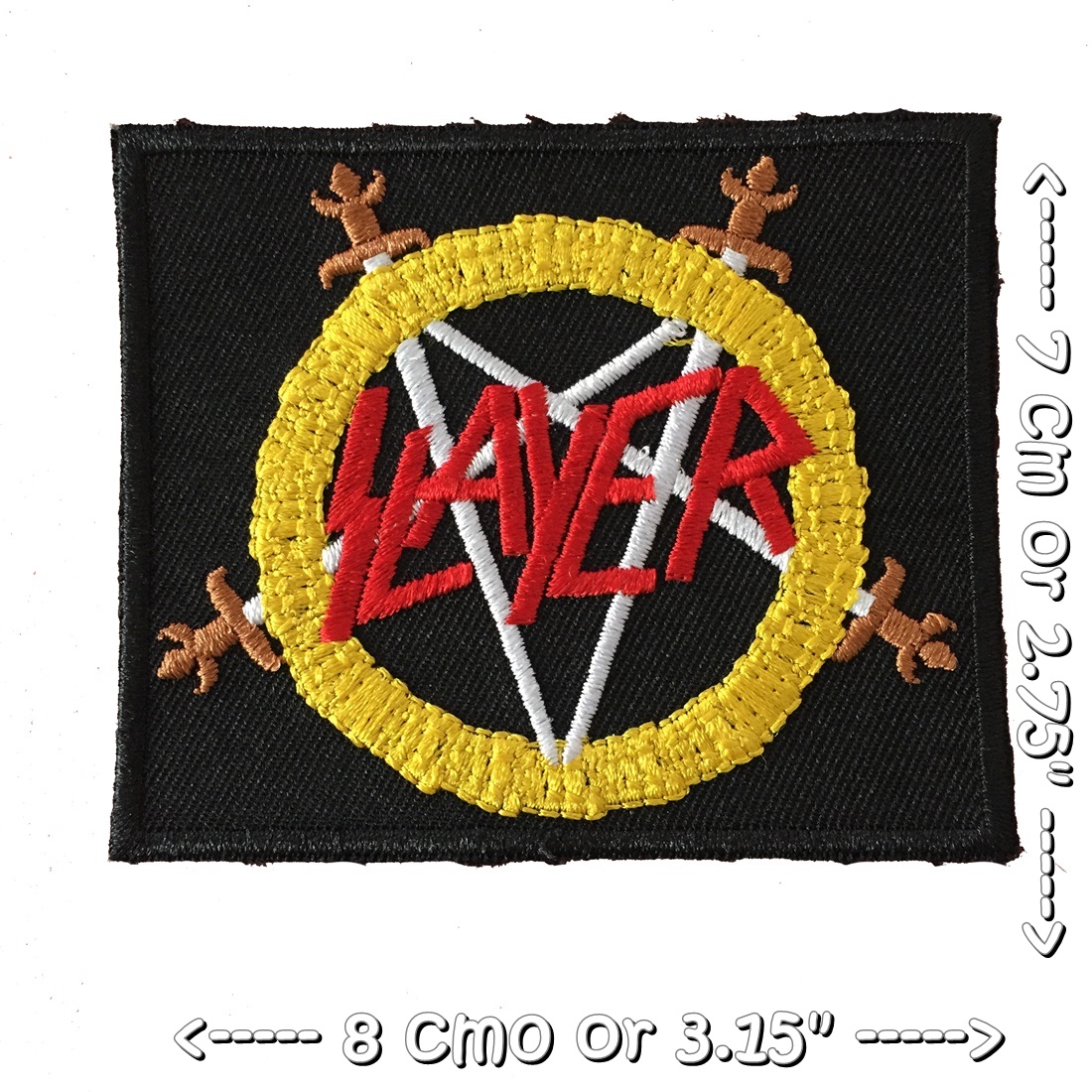 Slayer วงดนตรี ร็อค เฮฟวี่เมทัล พังค์ ตัวรีดแบบปัก อาร์มปัก ตัวรีดติดเสื้อ ตัวรีด ติดกระเป๋า ติดหมวก ติดแจ๊คเก็ต Rock Iron on Embroidered Patch