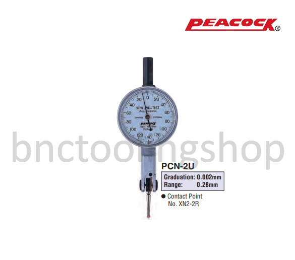 ไดอัลเทสขนาด 0.28มิล ความละเอียด 0.002มิล,Special Type Test Indicators Range 0.28mm Graduation 0.002mm,Peacock,PCN-2U