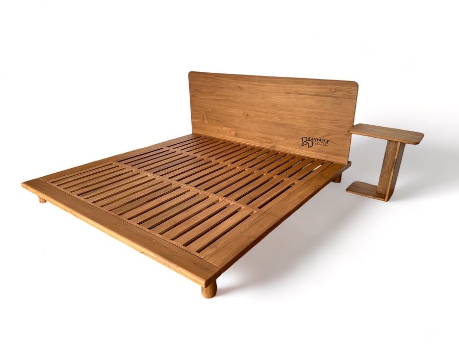 เตียงพื้นระแนงไม้สัก สไตล์ญี่ปุ่น