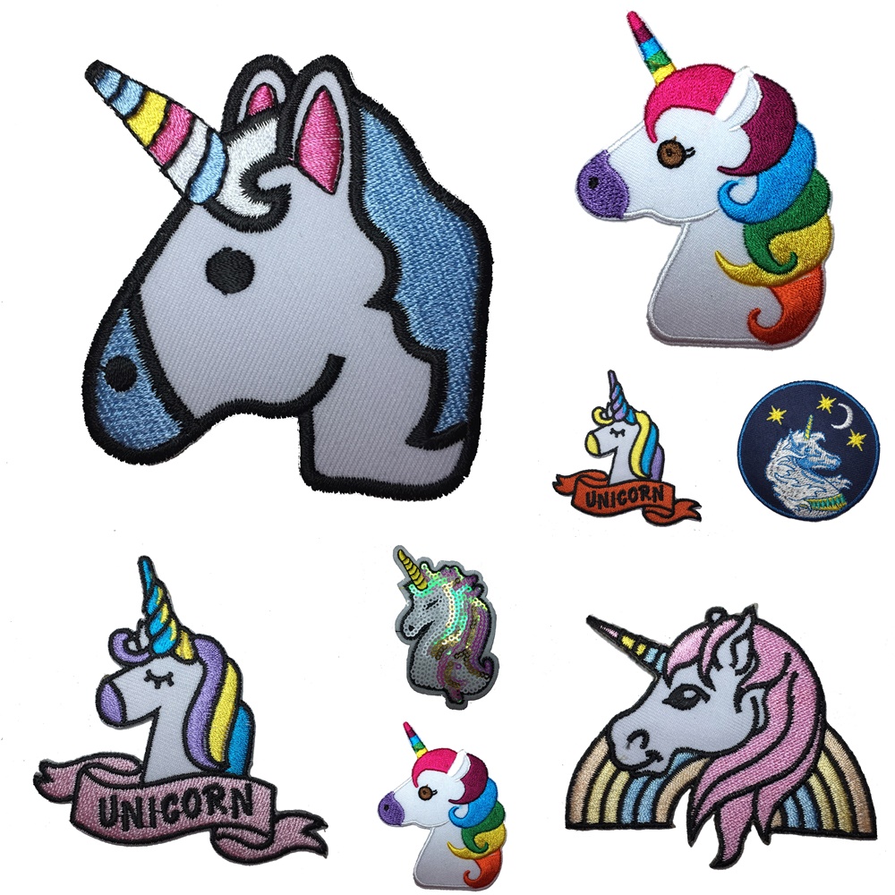 ม้ายูนิคอร์น unicorn ตัวรีดติดเสื้อ อาร์มรีด อาร์มปัก ตกแต่งเสื้อผ้า หมวก กระเป๋า แจ๊คเก็ตยีนส์ Cute Embroidered Iron on Patch