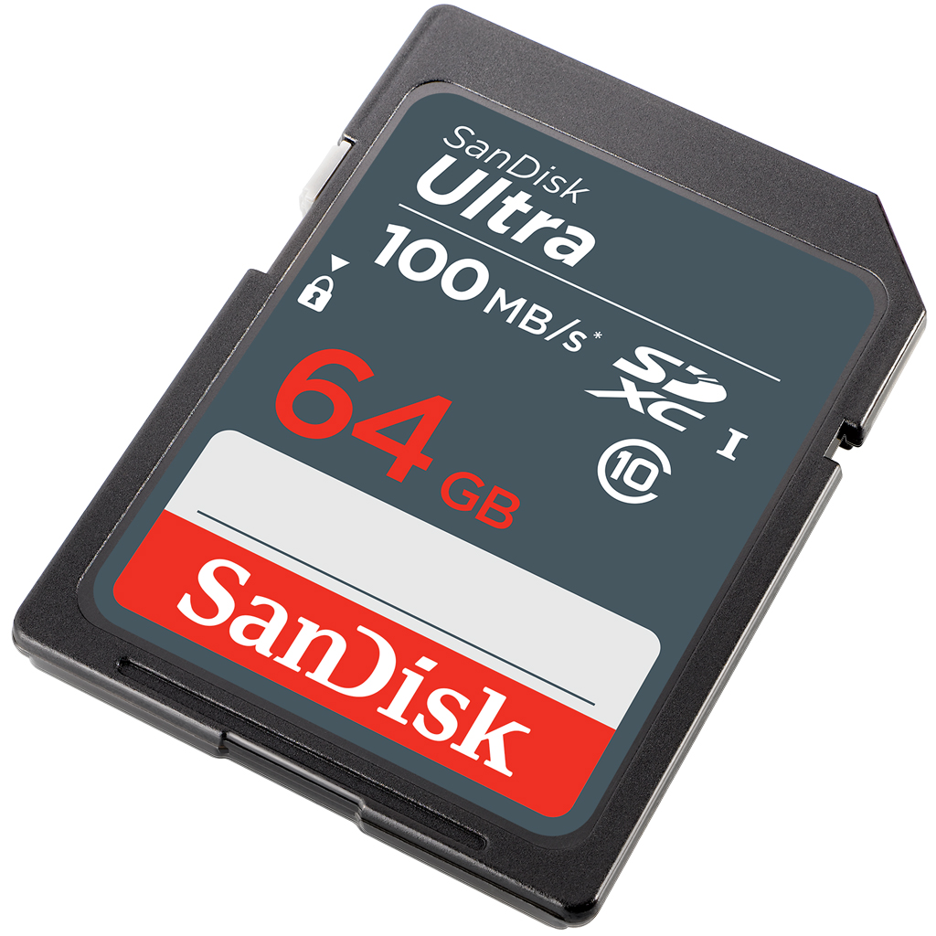 SanDisk Ultra SD Card Class10 64GB Speed 100 MB/s (SDSDUNR-064G-GN3IN) SDXC เมมโมรี่การ์ด สำหรับ SDCARD กล้องมิลเลอร์เลส DSLR Mirrorless ประกัน 7ปี