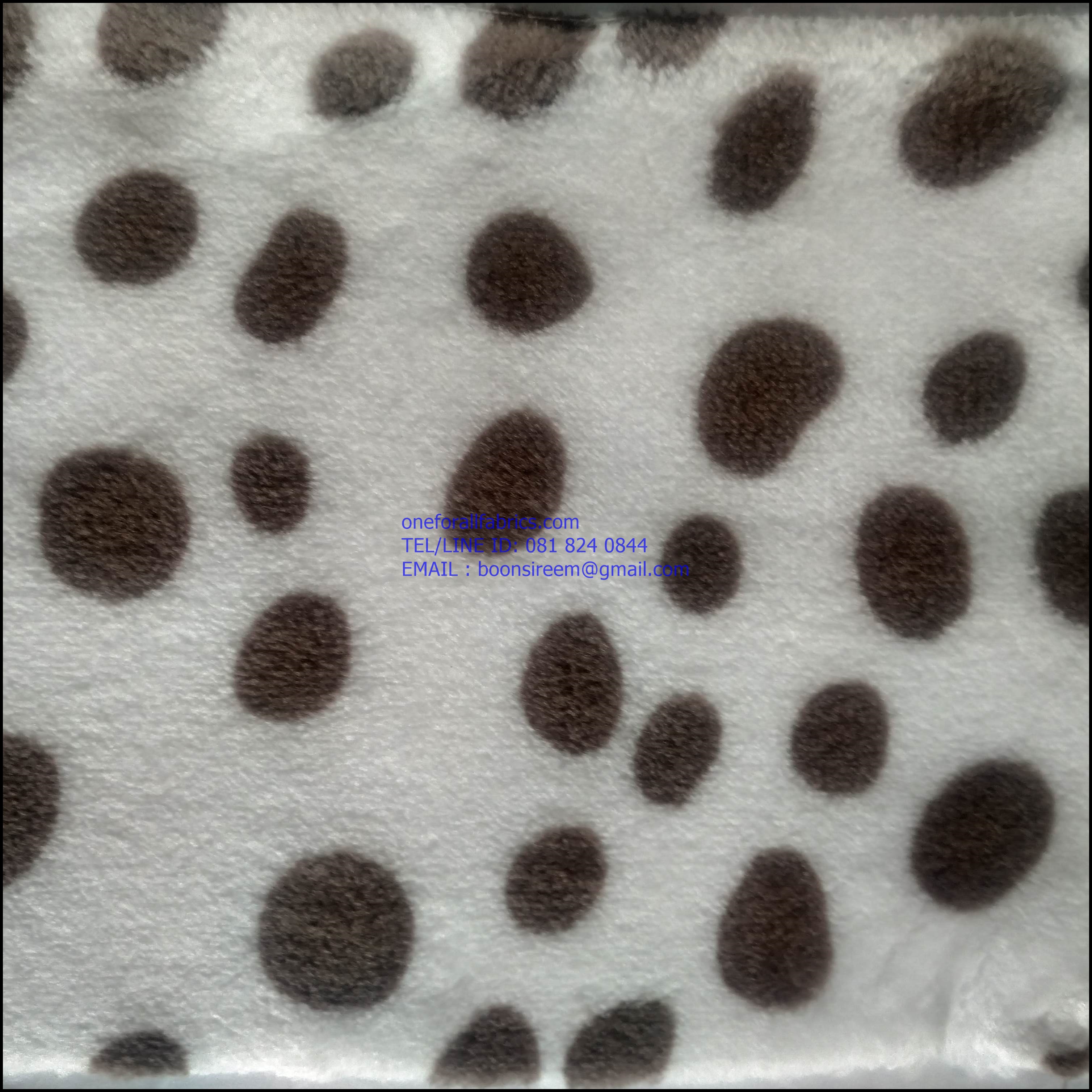 ผ้าขนสั้นสองหน้าลายจุด ลายวัว สีสด coral fleece print ผ้าทำผ้าห่ม ผ้าทำหมอน ผ่้าทำเสื้อคลุม ผ้าทำเสื้อหนาว หน้าผ้า 62'