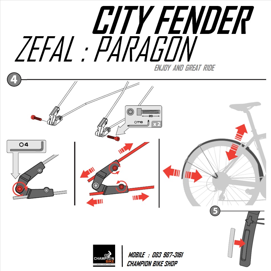 บังโคลนจักรยาน ZEFAL : PARAGON C50 FENDER CITY & HYBRID BIKE 26", 27.5", 650B & 700c หน้ากว้าง 52mm