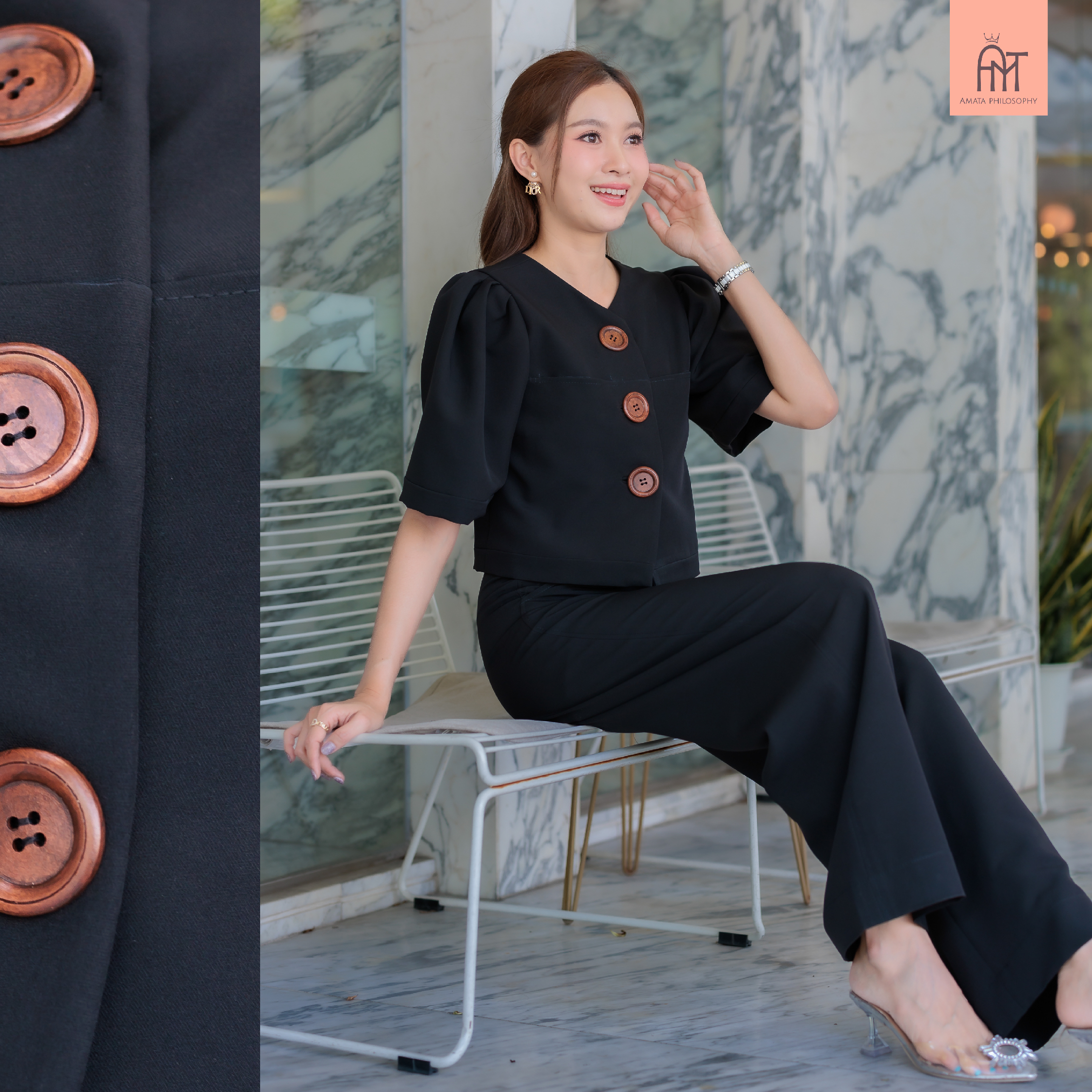 AMATA เสื้อ SAIMARA สีดำ