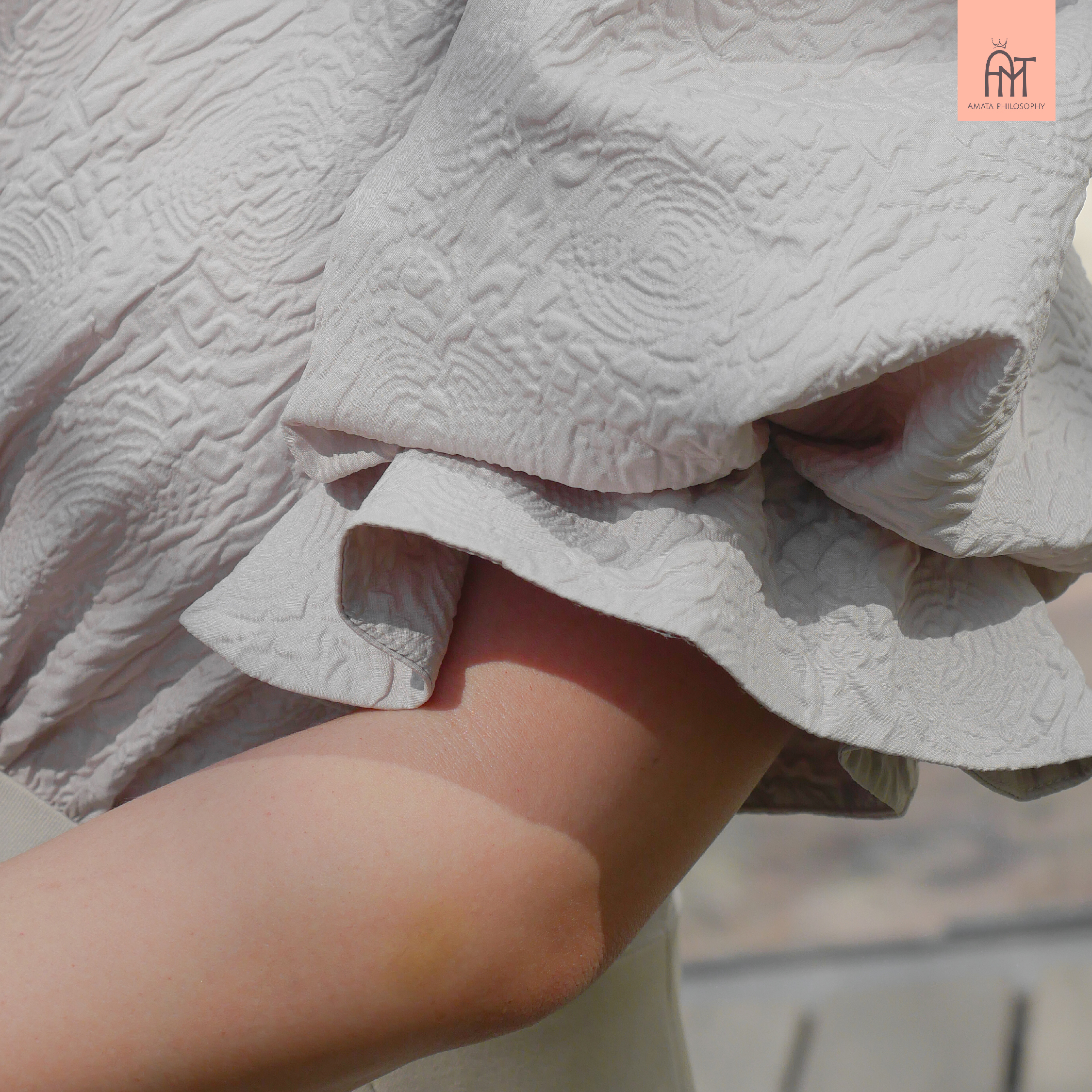 AMATA เดรส MELBOURNE สีชมพู สีเทา