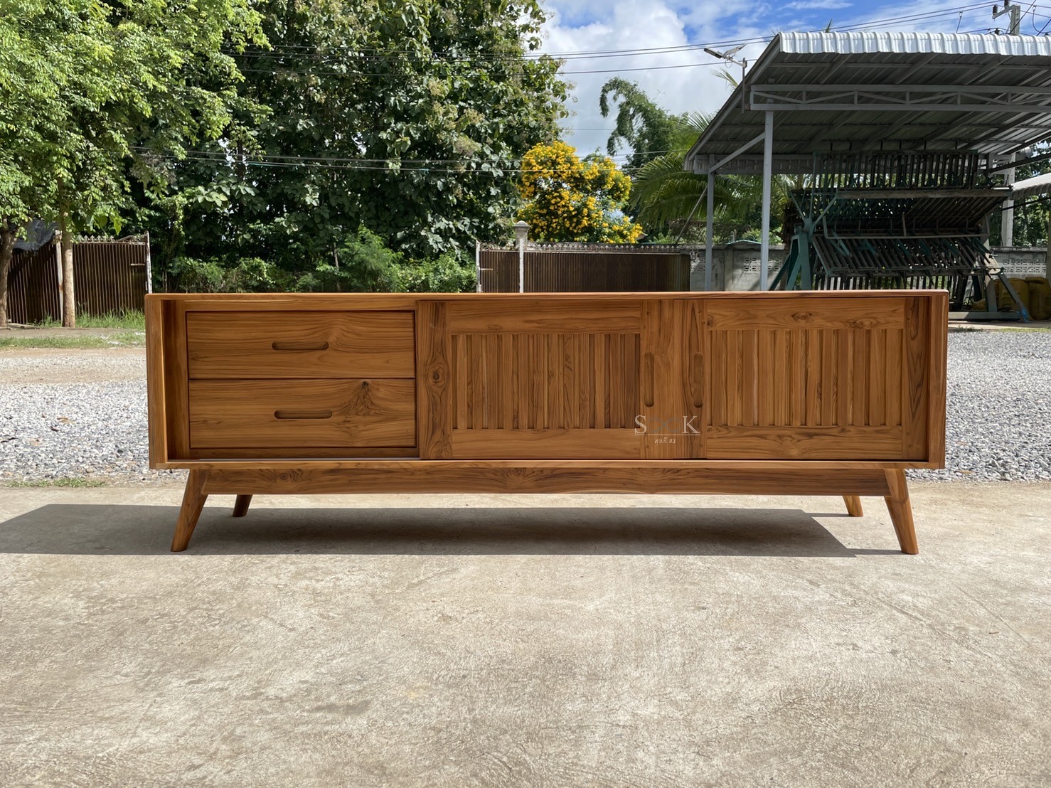 ไซด์บอร์ดบานสไลด์ 2 ลิ้นชัก