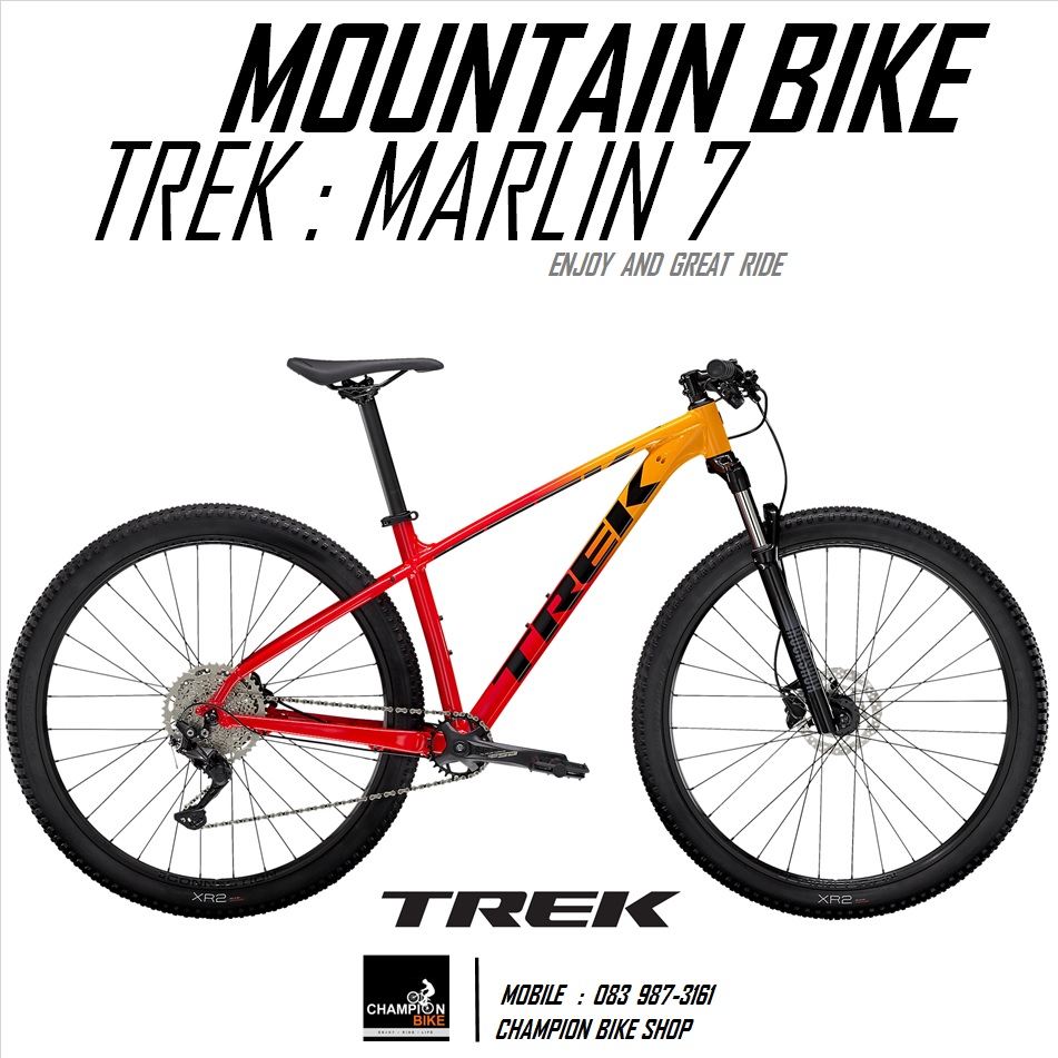จักรยานเสือภูเขา TREK MARLIN 7 DISC MOUNTAIN BIKE - 2022 สีเหลือง-แดง