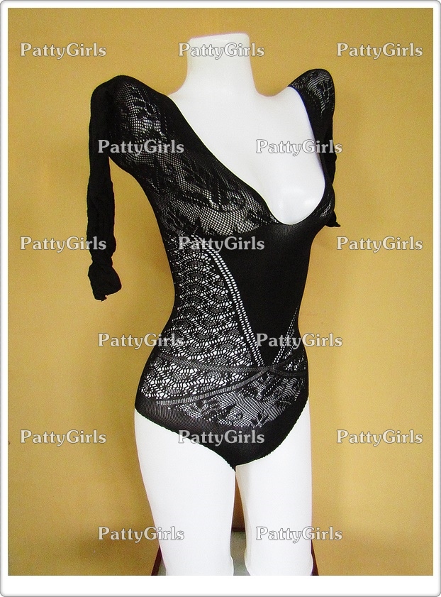 K155 ชุดตาข่ายแขนยาวเซ็กซี่ ชุดบอดี้สูทแขนยาวเนื้อตาข่าย ตัวชุดเว้าคอกว้างลึก เนื้อตาข่ายลายสวยๆตามรูปถ่ายสินค้าจริงเลยค่ะ