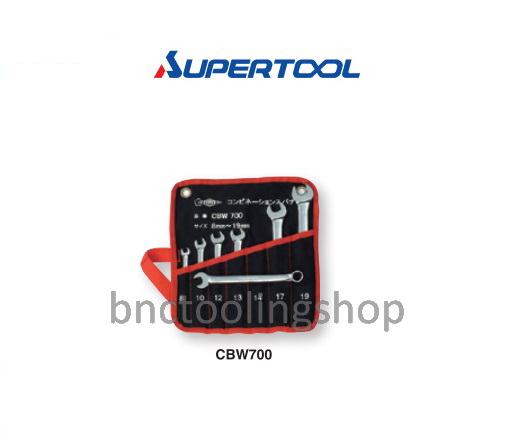 ประแจปากตายข้างแหวนเป็นชุด (7ตัว/ชุด),Combination Spanner (7Pcs/Set),Supertool,CBW700