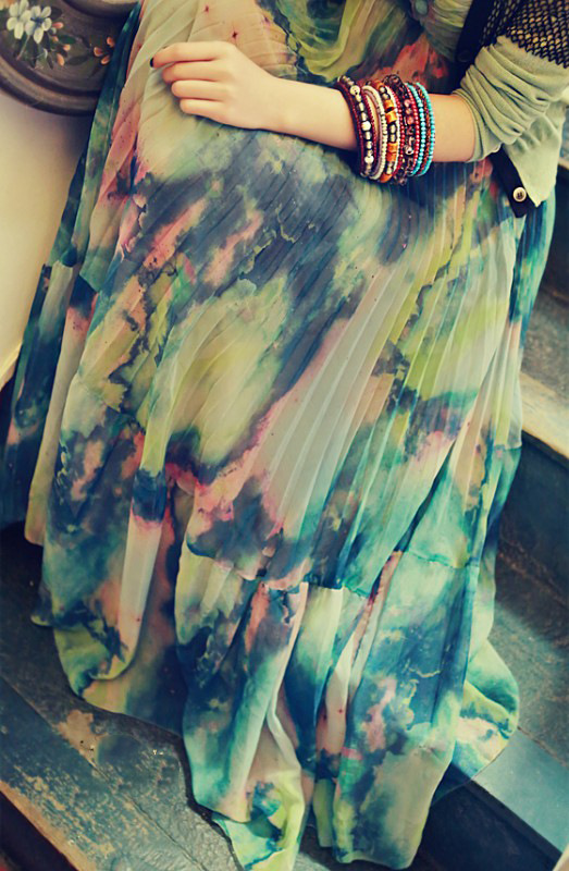 ชุดเดรสยาวไปงาน ผ้าชีฟองเนื้อดี โทนสีเขียว ส่งฟรี ems