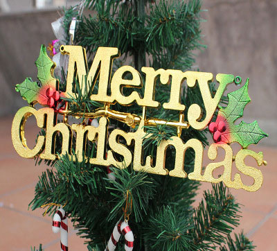 Merry Christmas ป้ายแขวนอักษร สีทอง ป้ายประดับตกแต่งต้นคริสต์มาสและเทศกาลฉลองคริสต์มาส