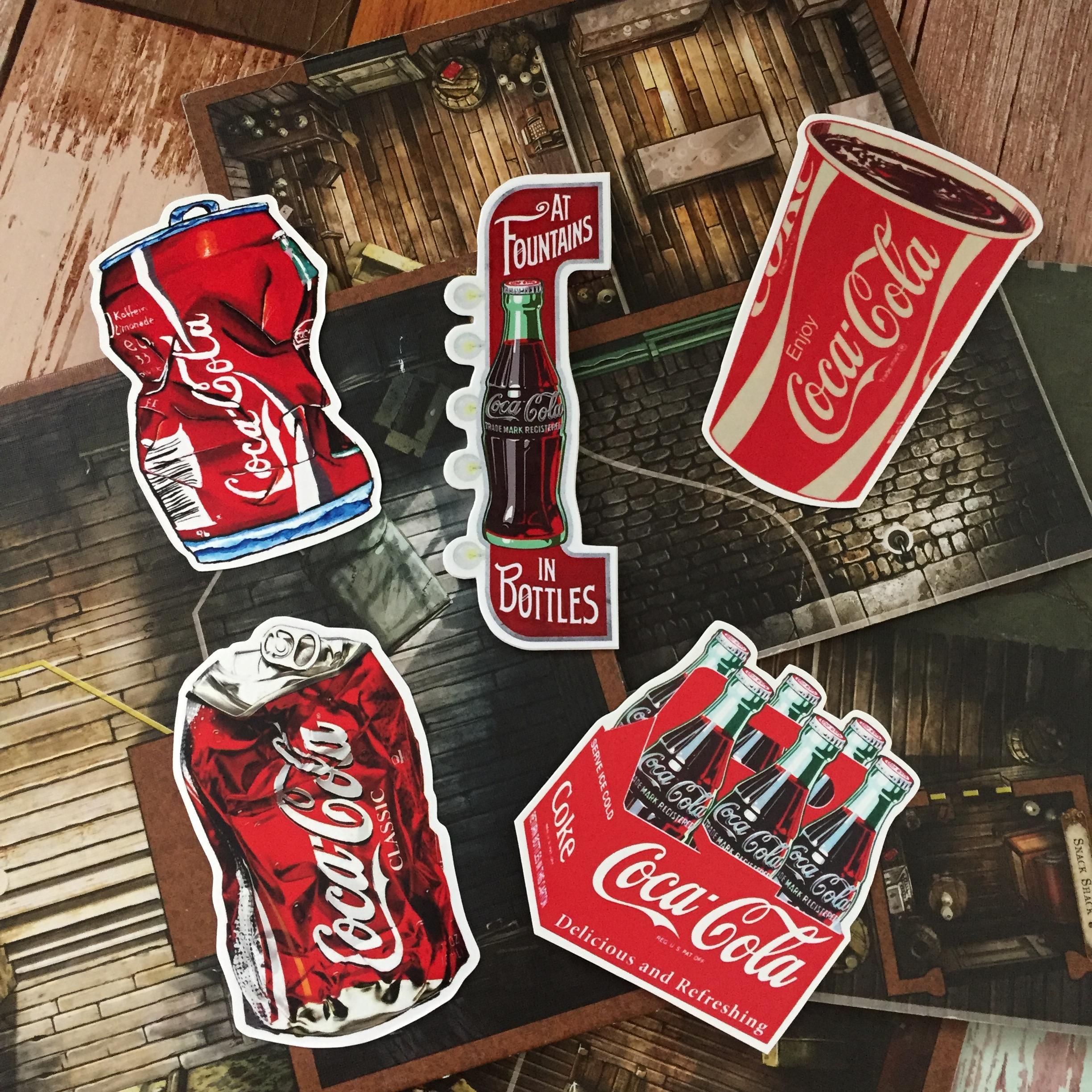 โค้ก Coca Cola สติกเกอร์ เคลือบกันน้ำ ลายแนวๆ ไดคัท ติดกระเป๋าเดินทาง โน้ตบุ๊ค เคสโทรศัพท์ กระบอกน้ำ Waterproof Decal Sticker