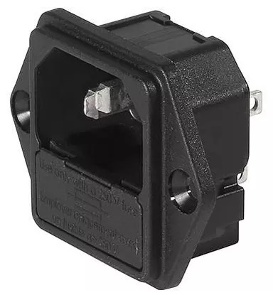 Schurter Power Entry Connector Receptacle, Male Blades - Module IEC 320-C14 Panel Mount, Flange
