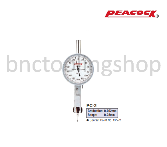 ไดอัลเทสขนาด 0.28มิล ความละเอียด 0.002มิล,Lever Type Dial Test Indicators Pic Test Range 0.28mm Graduation 0.002mm,Peacock,PC-2