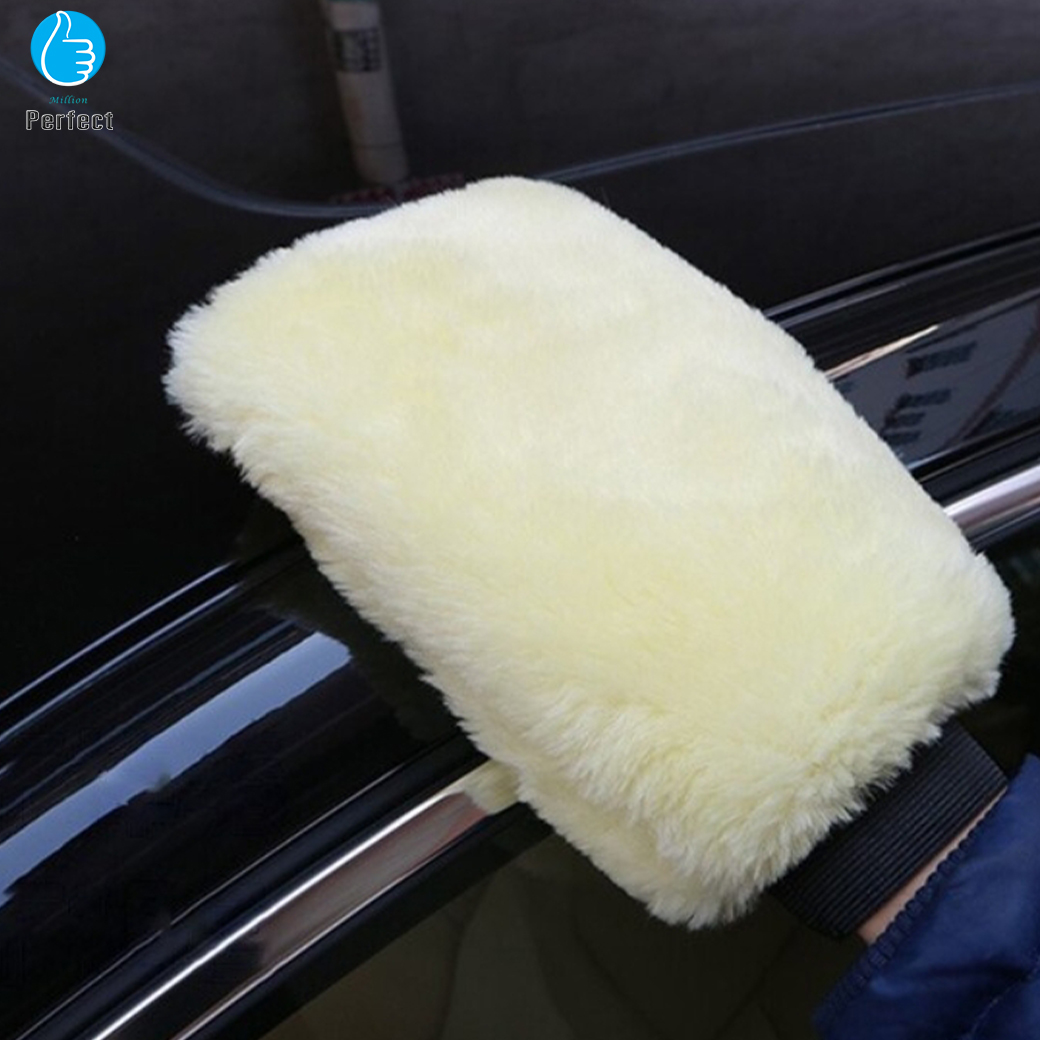 ถุงมือผ้าขนสัตว์เทียมคุณภาพสูง ถุงมือใช้ล้างรถ ขัดแว็กซ์ เช็ดเก็บฝุ่นภายในรถ รุ่น FW2