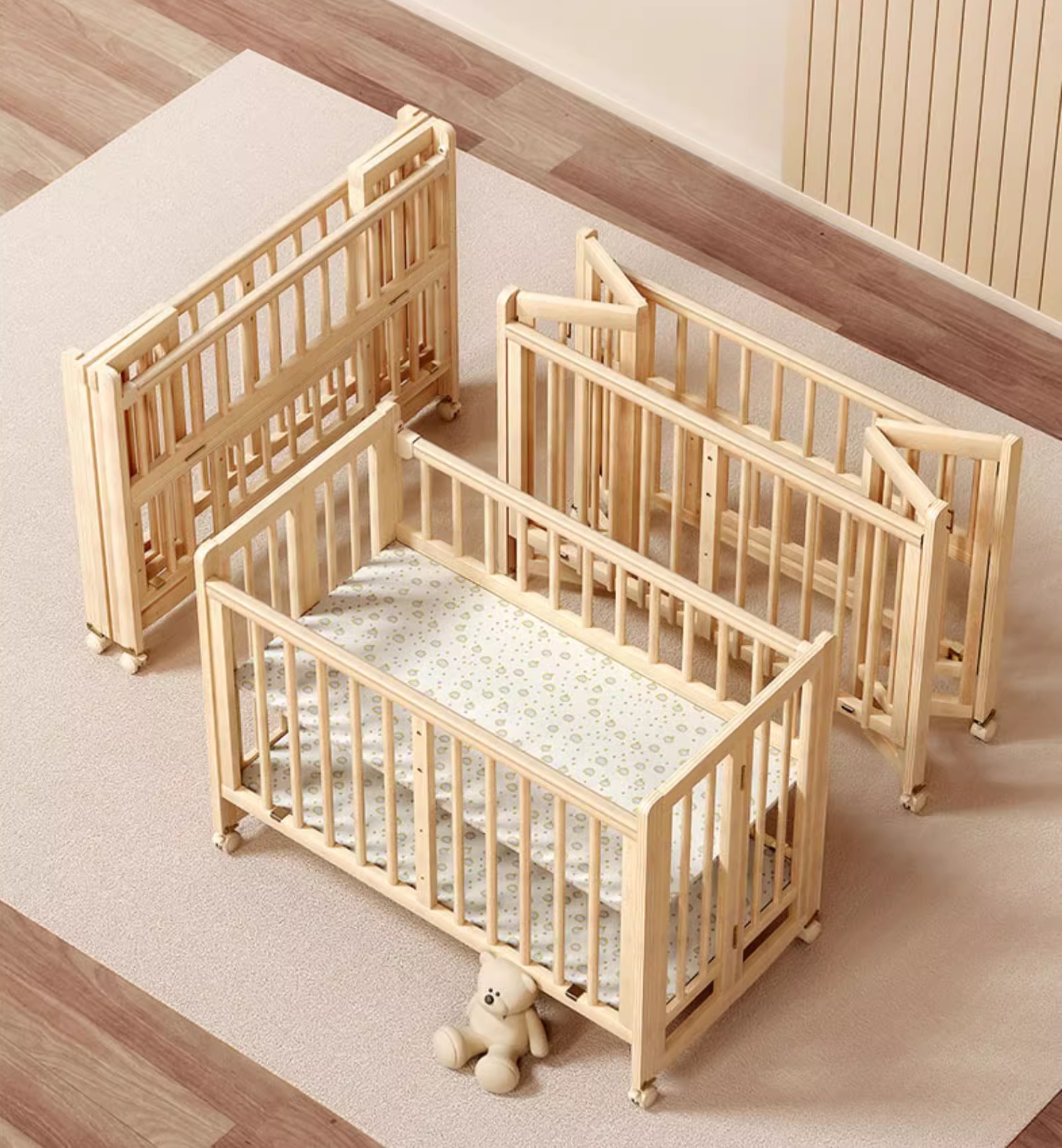 เตียงนอนไม้สำหรับเด็ก พับได้ B10133